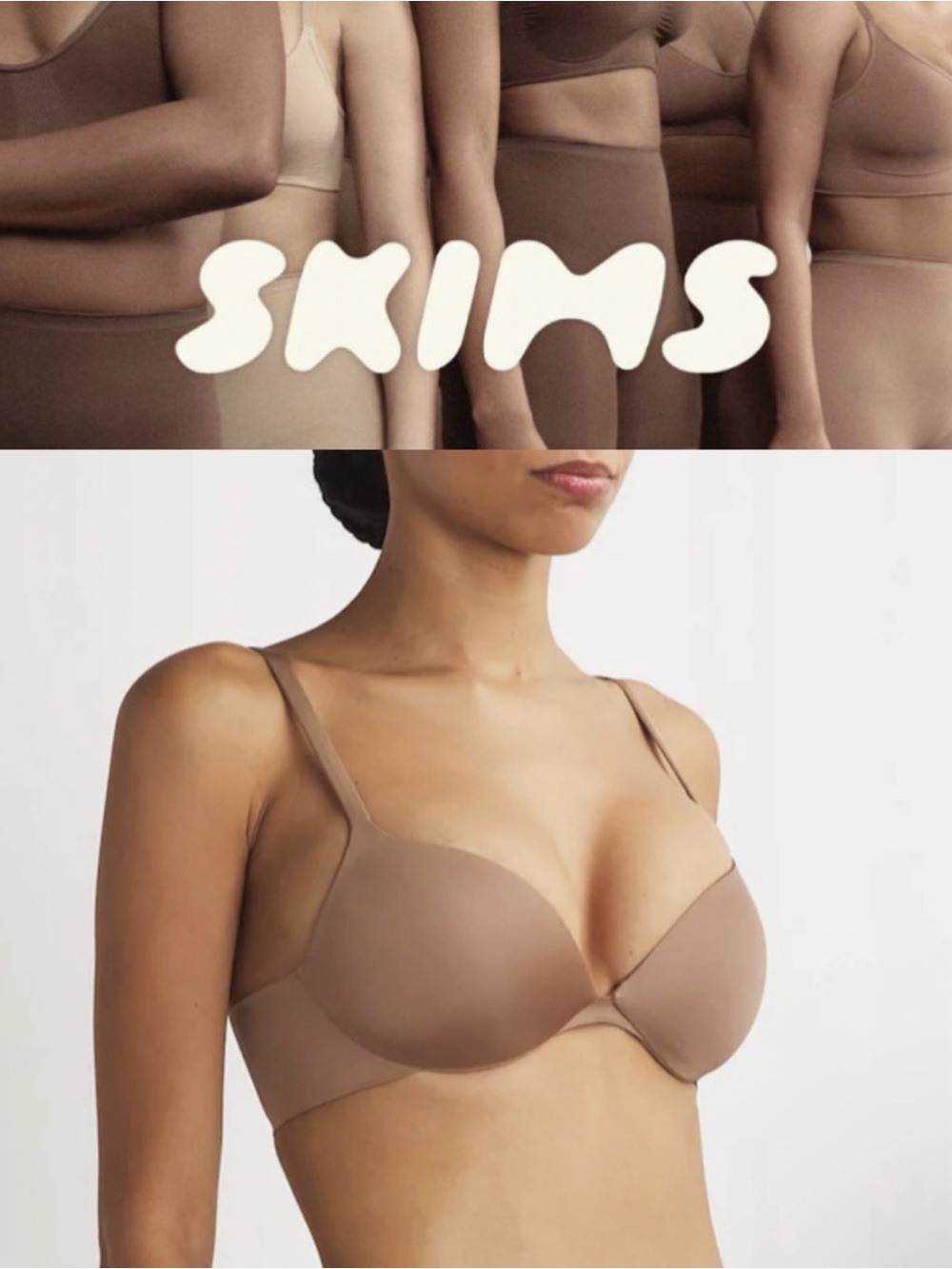 SKIMS ULTIMATE  PUSH-UP PLUNGE BRA 34B - SIENNA NWT